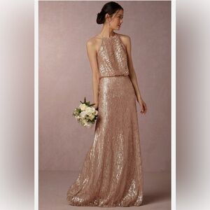 Donna Morgan Champagne Sequin Dress